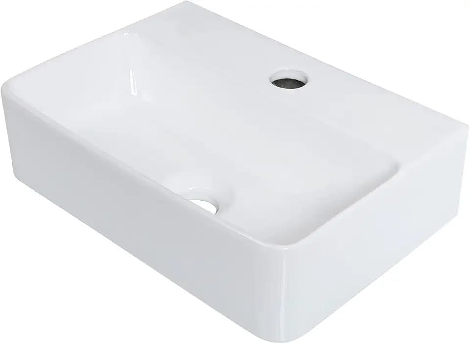Ibergrif Hänge-Waschbecken Weiß Keramik, 37 x 27 x 11 cm