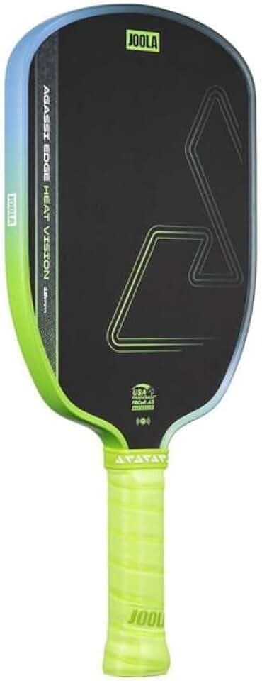 JOOLA Agassi Heat Vision 16mm Pickleball Paddle - New Shape w/Extended Sweet Spot - Textured Carbon Fiber Surface for Spin - SK Film for Less Vibration - USAP Approved - NFC Chip Enabled