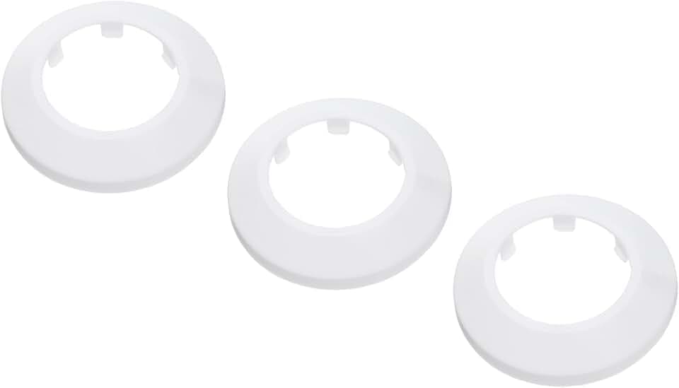 PATIKIL Rohrabdeckung Wasserrohrabdeckung Dekoration Rohrmanschette 1,97"/50mm, 3 Stück Flansch PP Kunststoff Abflussrohrabdeckung Rosetten für Heizkörperrohre Wandrohrrohr Dekor, Weiß