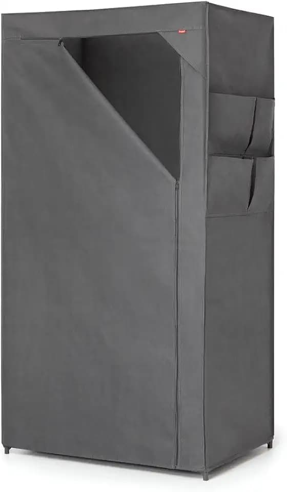 Rayen - Kleiderschrank Basic, 79x155x54 cm, grau, mit Reißverschluss, atmungsaktiv, einfacher Aufbau, Metallrahmen