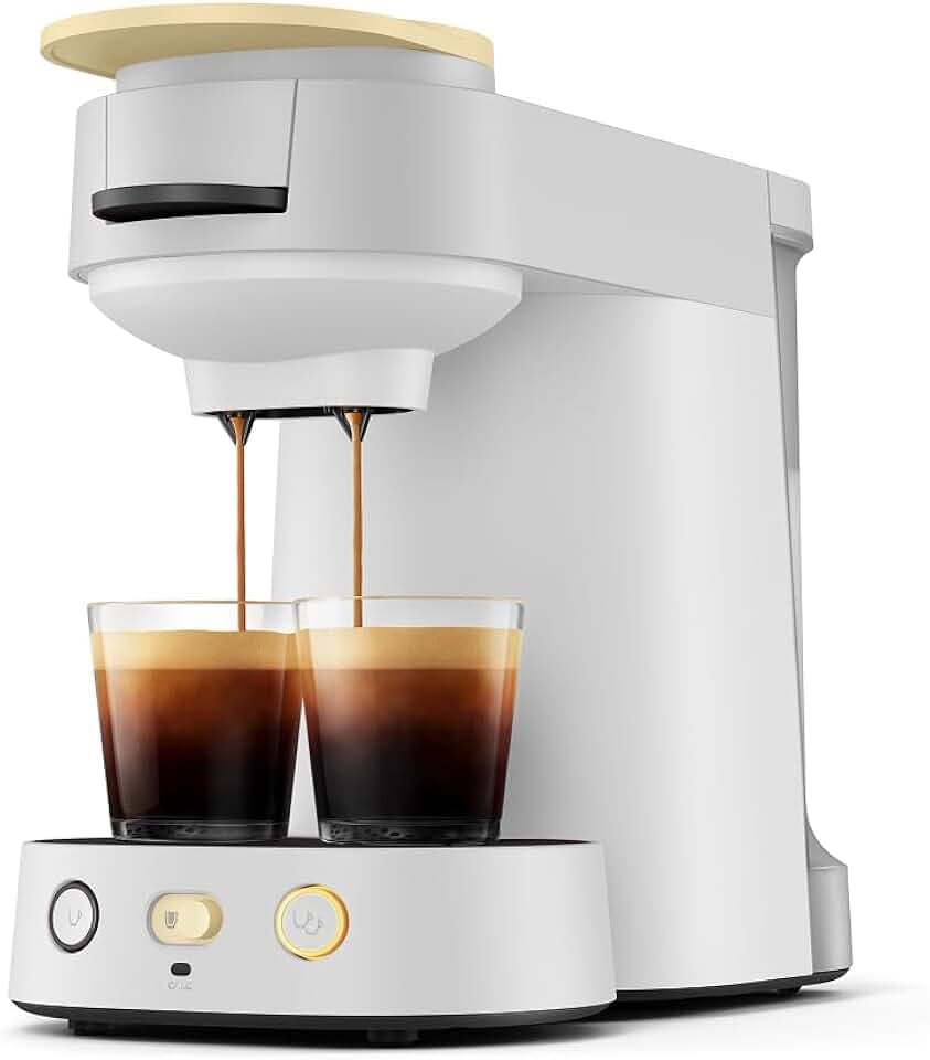 PHILIPS Senseo Vibe Kaffeepadmaschine Kompakt, Weiß, 2 Spezialitäten
