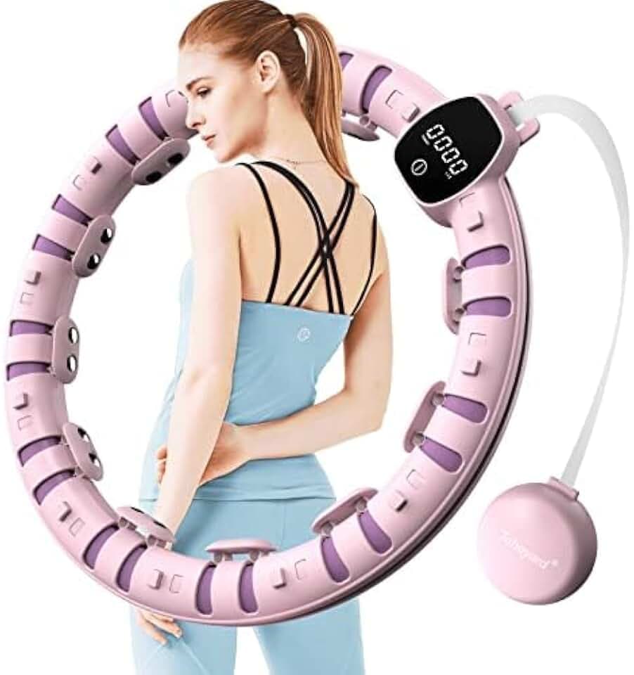 Smart Fitnessreifen Hula Hoop Reifen für Erwachsene, Intelligente Hula Fitnessreifen mit Verstellbaren Knoten, zu Hause Fettverbrennende von Frauen und Männern für Bauch Fitness Massage