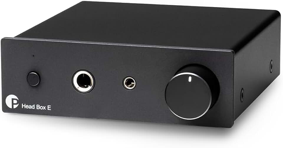 Pro-Ject Head Box E Mikro High End Kopfhörerverstärker (Schwarz) | Diskreter Hi-Fi Stereo Verstärker mit 665mW Leistung - Vollmetallgehäuse aus Aluminium - Ideal für Hi-Fi Kopfhörer