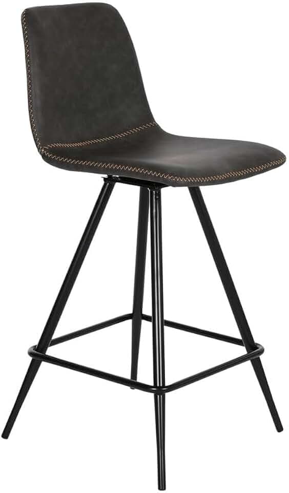 DKD Home Decor Hocker, Schwarz, Dunkelgrau, Metall, 41 x 50 x 93 cm