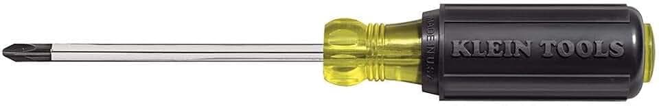Klein Tools 603-4 Screwdriver, Made in USA, #2 Phillips Tip, Cushion Grip, Precision Machined Electrician Screwdriver, Home Improvement