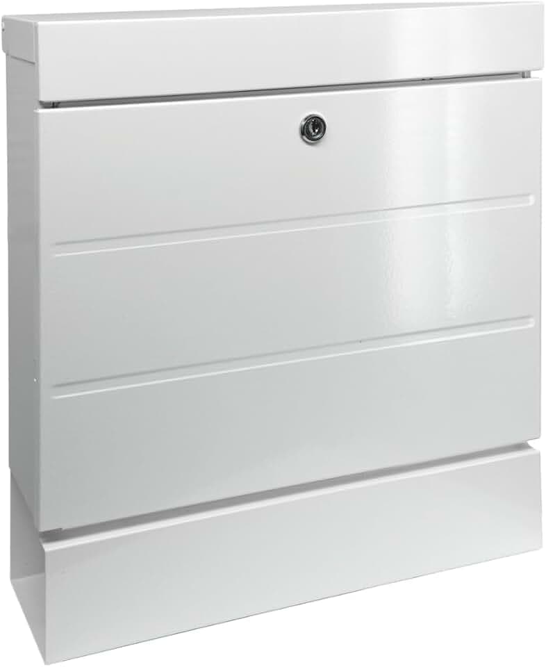 BURG-WÄCHTER Briefkasten mit Zeitungsfach ohne Namensschild, Verzinkter Stahl, Beschichtet, Korrosionsbeständig, Einwurf-Format DIN C4, inkl. 2 Schlüssel, Newyork 850 W, Weiß