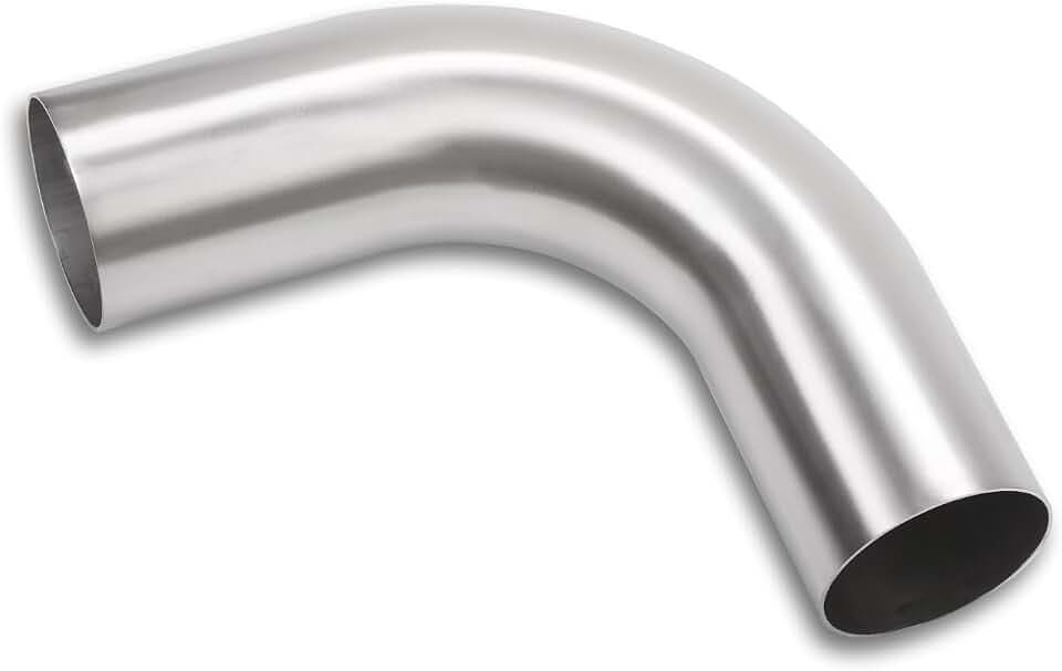 90 Degree Elbow 3.5 Inch 89mm OD Aluminum Intercooler Pipe Piping Air Intake Tube, 1.5D Radius, Brushed Finish