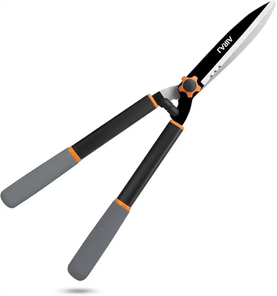AIRAJ 58 cm Heckenschere mit Scharfen Klingen aus Kohlenstoffstahl und Ergonomischem, Komfortablem Griff – Eine Leichte Heckenschere, Ideal zum Schneiden von Hecken, Sträuchern und Büschen