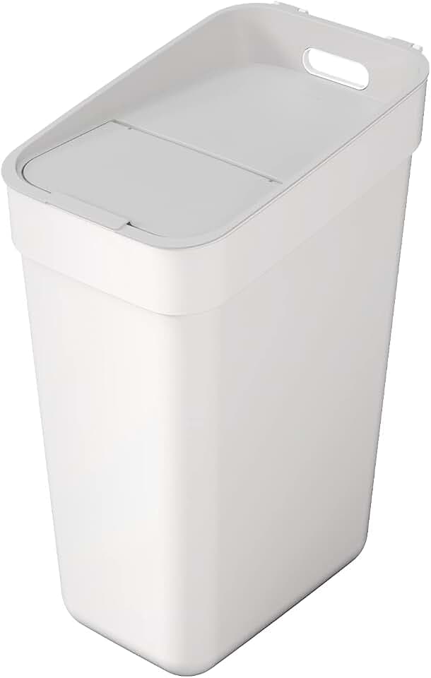 CURVER Ready to Collect 30L Mülleimer perfekt zur Trennung von Abfall, Mülltrennsystem stapelbar, weiß