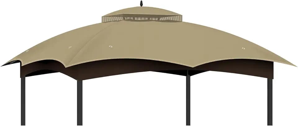 10x12 Gazebo Canopy Replacement Top Cover for Allen Roth, Khaki