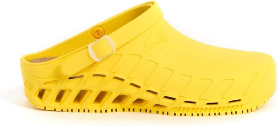 Scholl Clog Evo - Professionelle Sanitär-Clogs für Damen und Herren - Ultraleicht, Bequem und Atmungsaktiv, mit Rutschfester Sohle, Herausnehmbarer Memory-Einlegesohle und Drehbarem Riemen