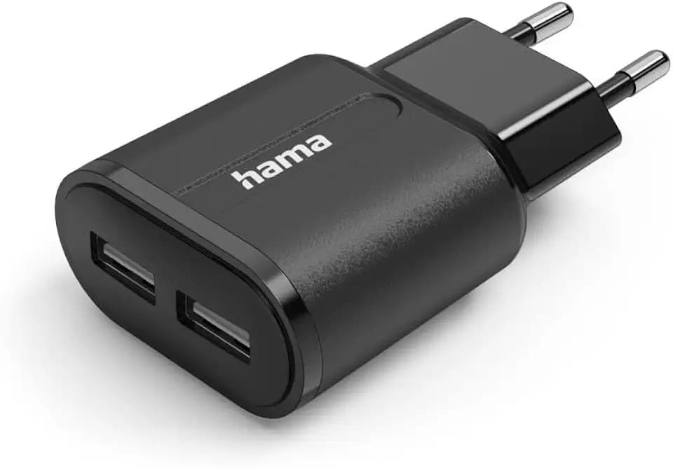 Ladegerät, 2X USB-A, 12 W, Schwarz