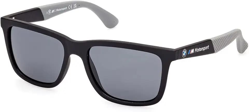 BMW Mens Injected Glasses Sunglasses, Matte Black, 54 US