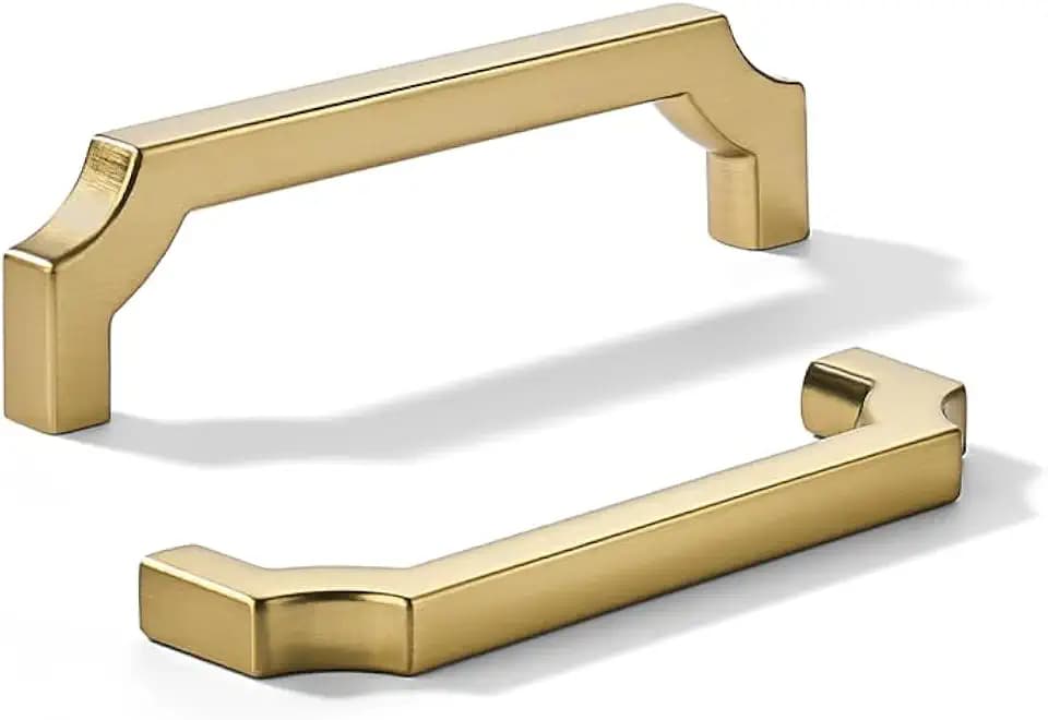 khtumeware 10-Pack 3-3/4 Inch Square Champagne Bronze Cabinet Pulls,Honey Bronze Solid Zinc Alloy Heavy-Duty Handles for Kitchen/Bathroom Cabinets, Drawers & Cupboards (3-3/4 Inch Center to Center)