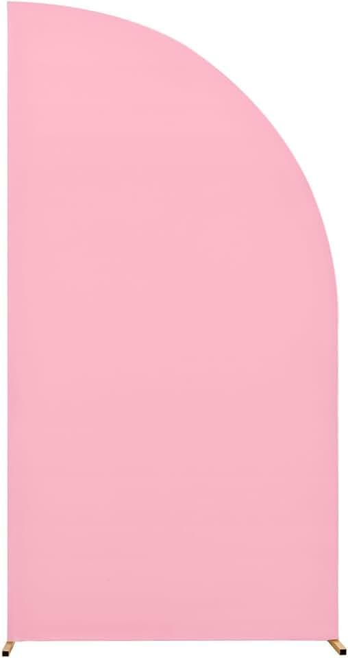 Garvee 5FT Half Round Backdrop Arch Cover, Backdrop Arch Cover with 2-Sided Design Elastic Spandex Fabric for Wedding, Ceremony, Birthday, Gender Reveal, Anniversary, Photo Decorations