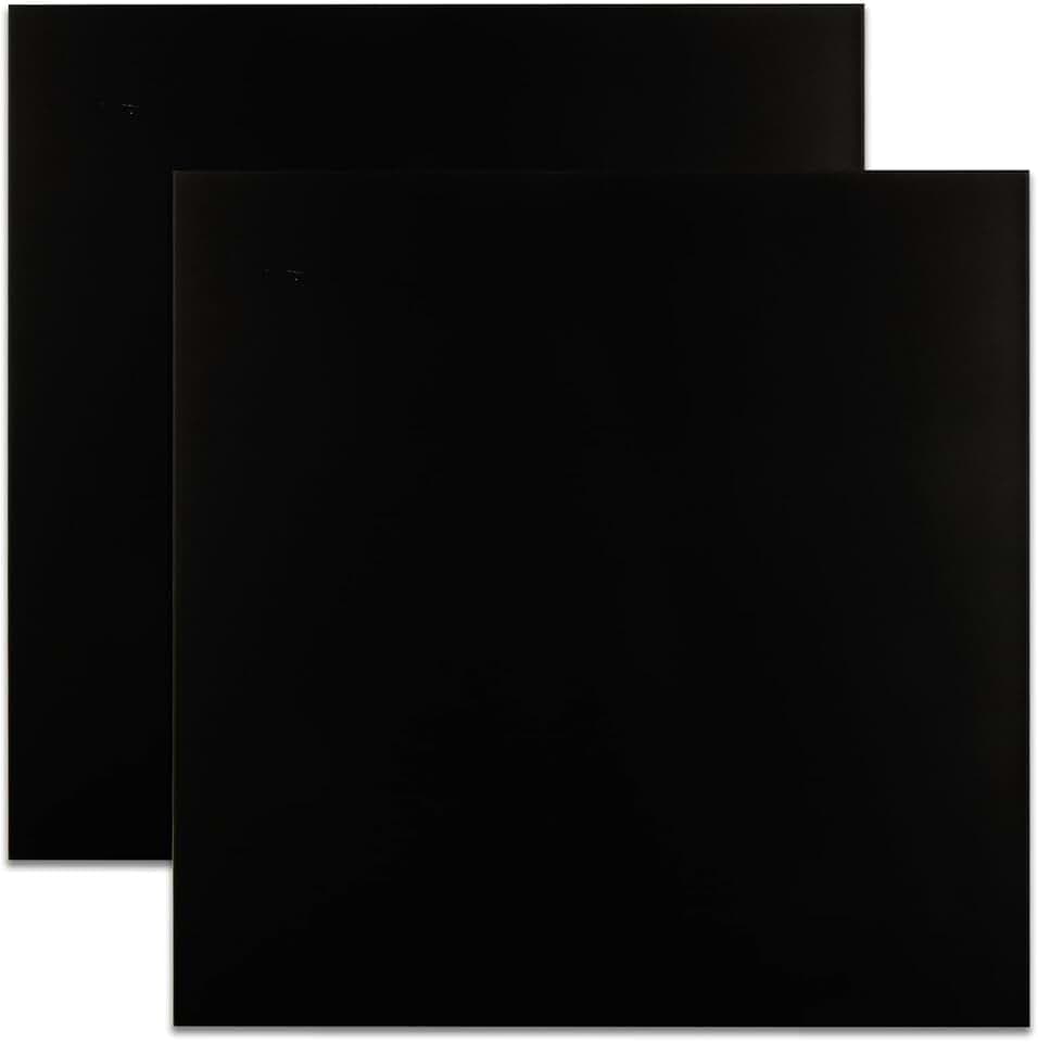 2 Pack 12 x 12 x 1/8 (0.12") Inch 5052 Anodized Aluminum Sheet, 3 mm Thick Black Laser Engraving Blanks, Anodized Aluminum Metal Plate for Crafting Printing