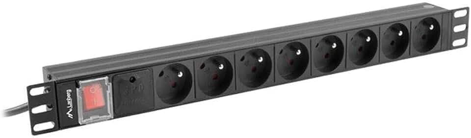 REGLETA LANBERG Rack PDU-06E-0200-BK PDU 19 Zoll (1U, 16A, 6X 230V PL, 2M,)