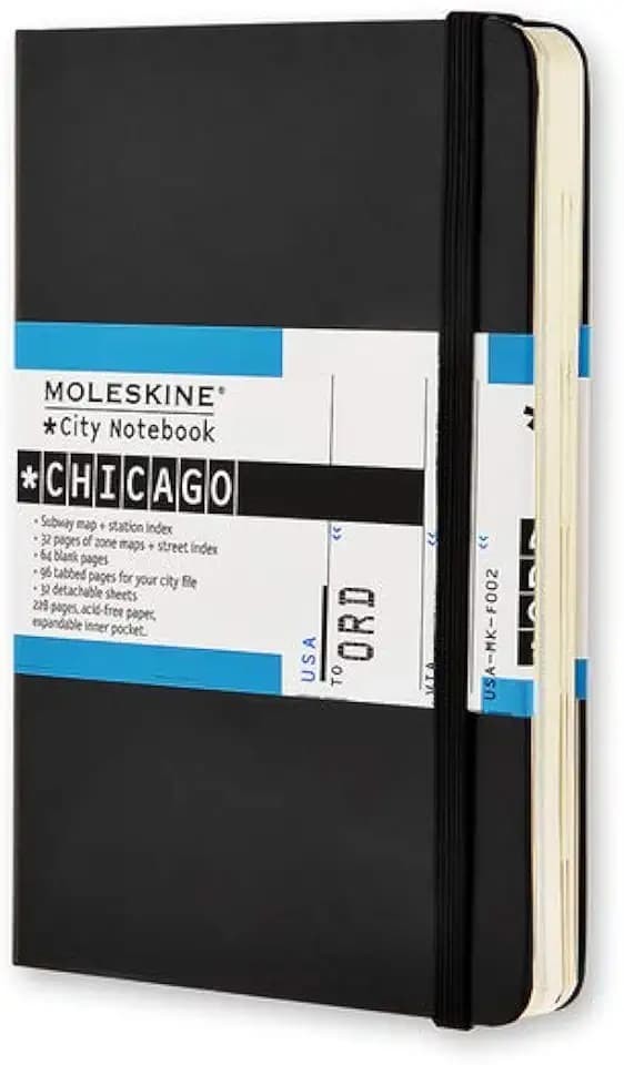 Moleskine City Notebook / Chicago / Pocket / Fester Einband / Schwarz