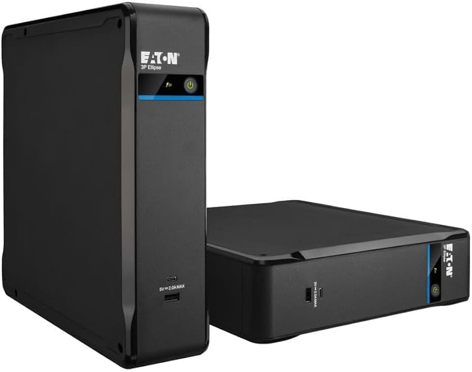 Eaton 3P Ellipse – Off‑Line USV – 3P1700UI – 1700VA 1040W 4× C13 + 4 Überspannung, USB‑A/C‑Ladeports – Schwarz (B0F9X6JDGX)