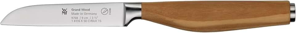 WMF Grand Wood Gemüsemesser 21 cm, Messer Holzgriff, Made in Germany, Olivenholzgriff Messer geschmiedet, Küchenmesser Spezialklingenstahl, Performance Cut, einzigartiger Griff, Klinge 9 cm