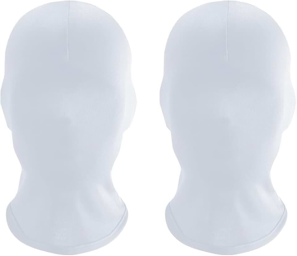 JIHUOO 2 Stück Vollgesichtsmaske Abdeckung Gesichtslose Hautmasken Halloween Cosplay Spandex Haubenmaske für Unisex Cosplay