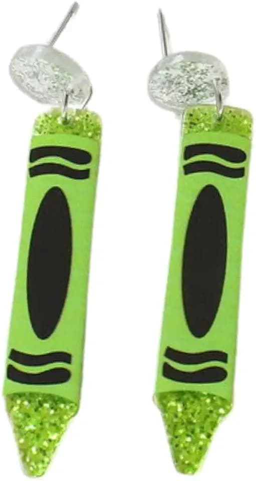 Acrylic Teacher Stud Earrings Set Cute Apple Crayon Pencil Book Palette Earth Dangle Earrings Appreciation Teachers Gifts Back to School Student Jewelry for Women Girls