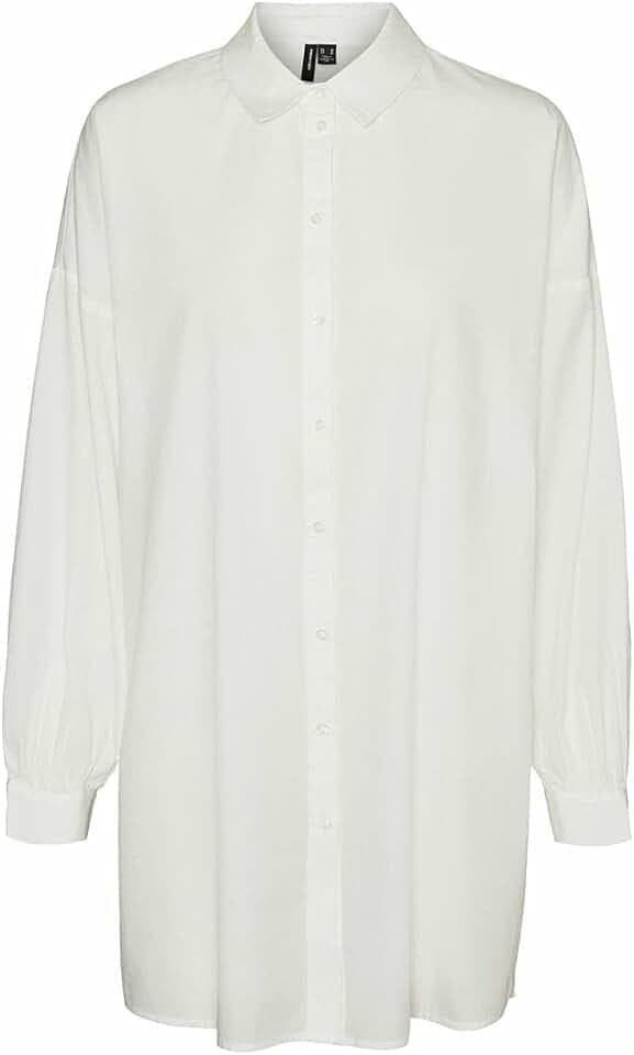 VERO Moda Damen Vmbina L/S Oversize Shirt Ga Noos Bluse