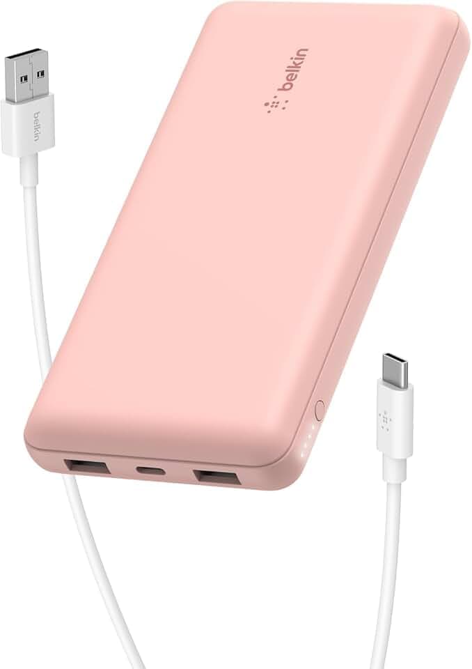 Belkin BoostCharge 10000mAh Powerbank mit USB C und USB A Ports – Rosa