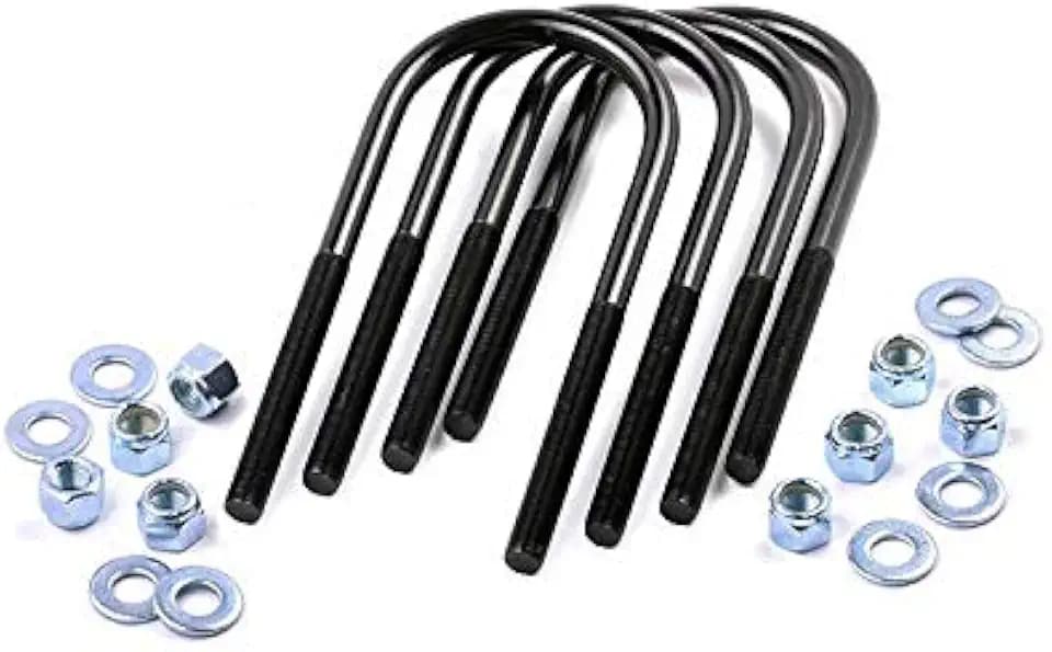 Rough Country 1/2" Round Suspension U-Bolts | 1/2 x 2.75 x 11.5-7646,Black