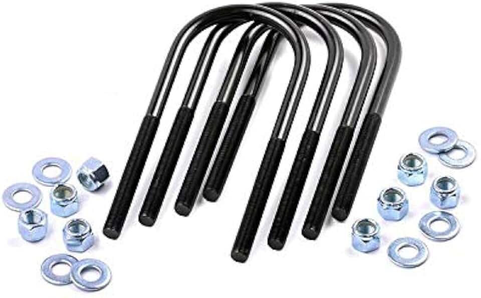 Rough Country 5/8" Round Suspension U-Bolts | 5/8 x3 x 10.5-7613 Black