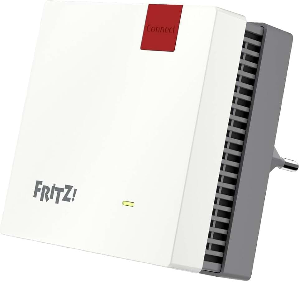 AVM FRITZ!Repeater 1200 AX International, Wi-Fi 6 Mesh Repeater, bis zu 2.400 MBit/s (5 GHz) & bis zu 600 MBit/s (2,4 GHz), WLAN-Access Point, WPS, internationale Version