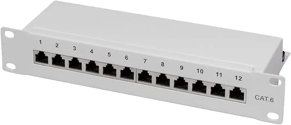 LogiLink Patch Panel 10" CAT6 12port vollgeschirmt grau