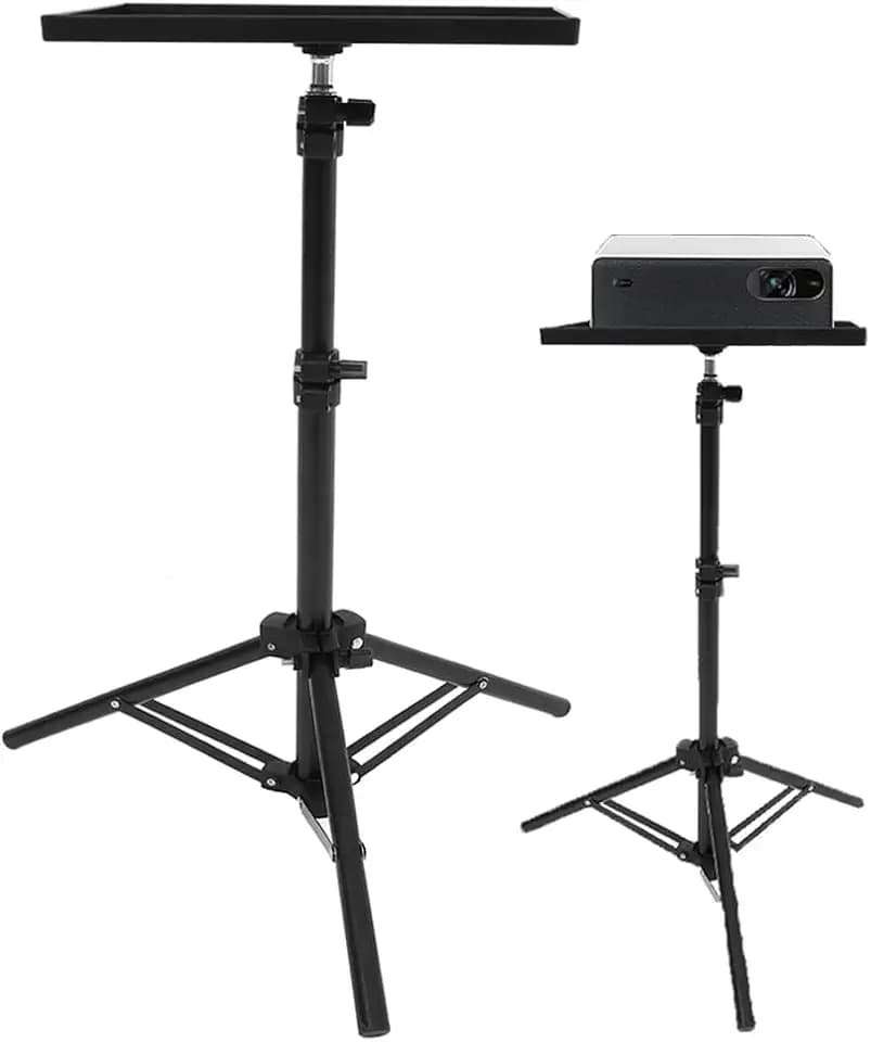 MAGICLULU Projector Stand Tripod 44.88 Inch Height Adjustable Tripod Stand Portable Projector Table with Tray for Office Home Movie Equiqment (Tray Size 7.09 x 9.84Inch)