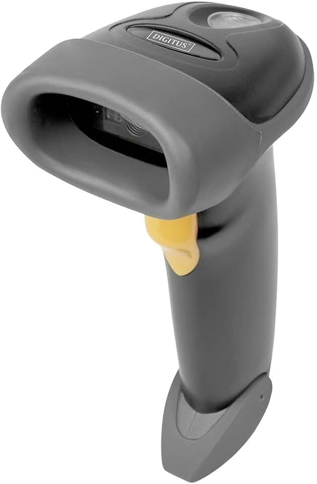 DIGITUS DA-81002 2D Barcodescanner Bidirektional Handscanner 200 Scans/s 10 cm Scanweite 2 m Kabel USB-RJ45 IP54 Ergonomischer Griff Strichcodes & QR-Codes Schwarz/Grau