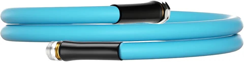 MEASUREMAN 4 Feet Garden Hose Lightweight, 5/8 inch x 3/4" GHT, All-Weather & Flexible, Leak-Proof, Blue