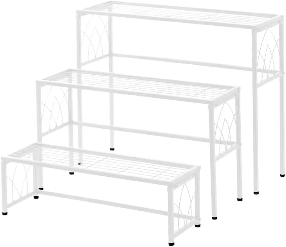 VegTrug Ineinander verschiebbarer Blumen Stand, 3-Teilig - Weiss