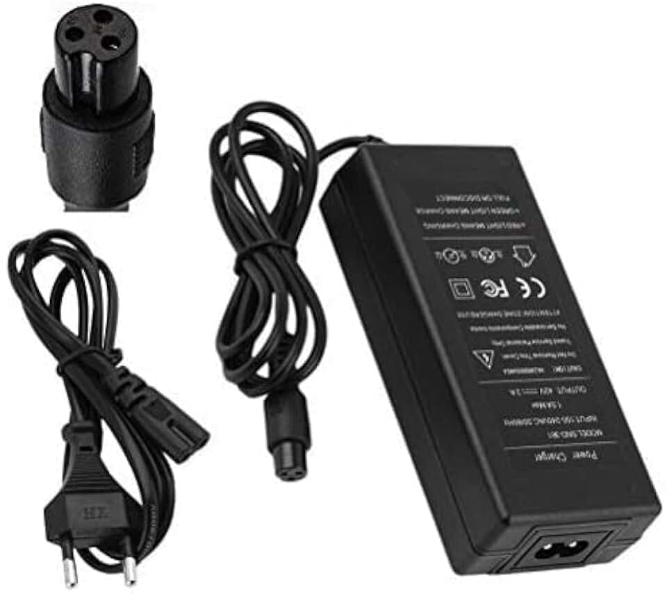 Top Ladegerät * Netzadapter Netzteil für Akku-Ladegerät 36 V 2 A Ausgang 42 V 2 A Ladegerät Lithium Li-Ion für 10 Series 36 V Anschluss: 3-Prong Inline 12 mm 3P GX16-3P
