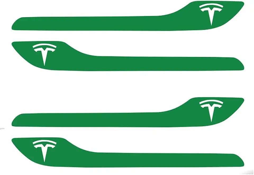 IPG Compatible for Model 3 / Model Y/Juniper Door Handle Decal Sticker Wrap Kit (Set of 4) with Tesla Logo Personalize Your Tesla (Gloss Green)