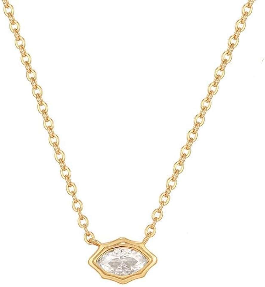 Water Drop Pear Marquise Asscher Cut Zircon Pendant Stacked Necklace Simple and Fashionable 18K Gold Plated Copper Multi Layered Zircon Necklace