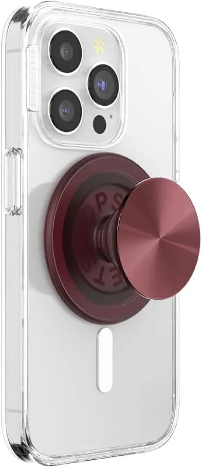 PopSockets Handy-Grip für MagSafe, Magnetischer Halter, Handyständer, Red - Alum Radial Oxblood