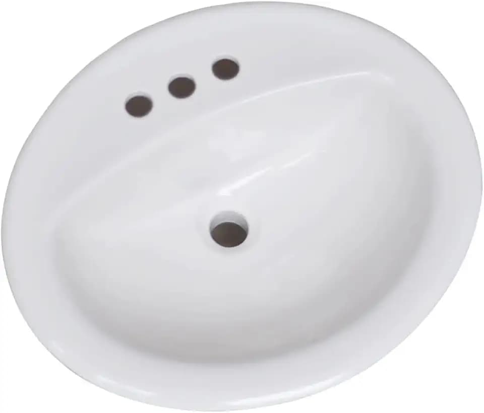 Design House Single Bowl Bathroom Sink, 20" x 17", White