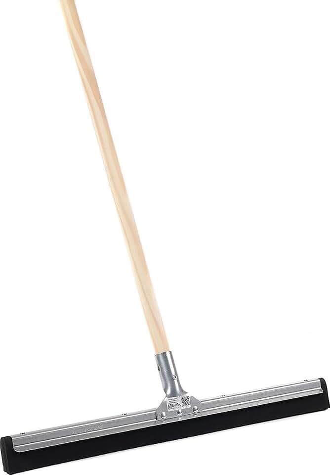 60cm Bodenabzieher mit Stiel 150cm - Bodenwischer - Abzieher/Mopps - Schwarz - Bodenmopp/Bodenreiniger -Holzstahl 150cm