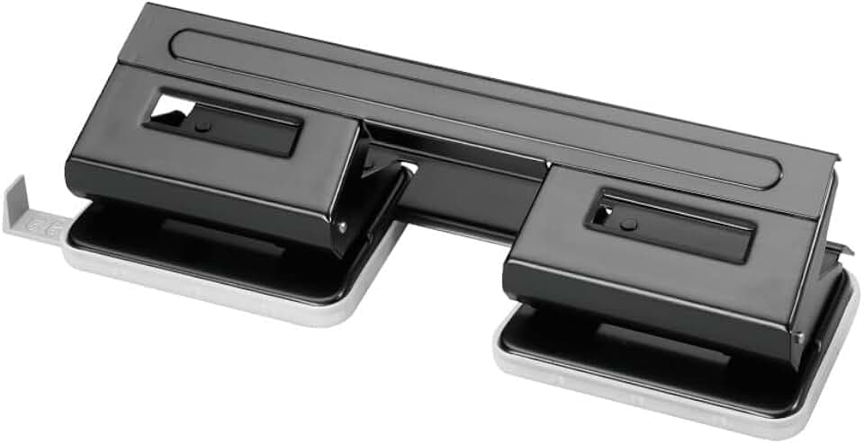 Herlitz 1610880 Doppel-Locher 1,5 schwarz mit Anschlagschiene (Doppel-Locher)