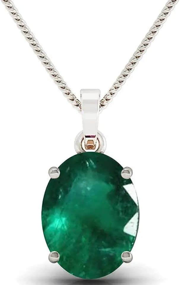 Original Emerald Panna Pendant jwelery gift for any love her silver plated (6.25 carat) Lab Approved Gemstone