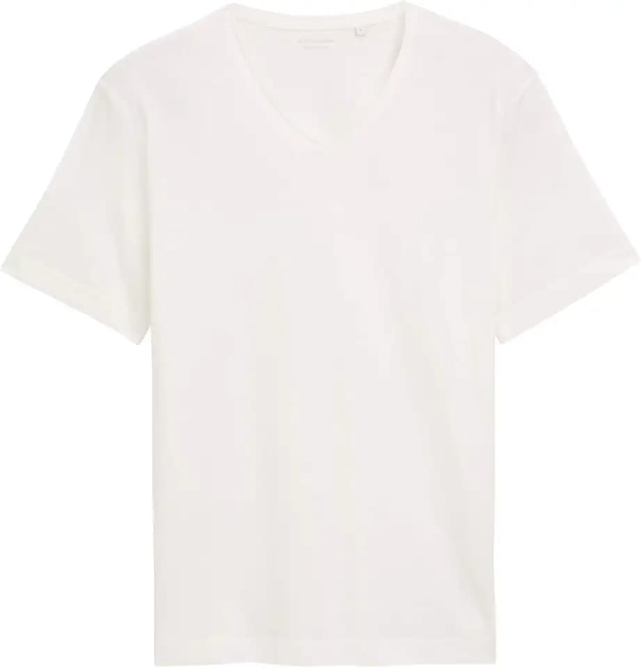 TOM TAILOR Herren Basic T-Shirt mit V-Ausschnitt