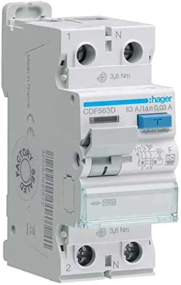 Hager CDF563D FI-Schutzschalter 2P 63A 30mA
