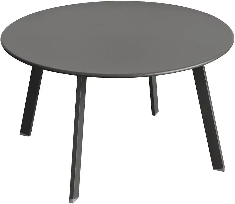 Hespéride – Beistelltisch Saona Graphit, rostfreier Stahl, UV-beständig, Durchmesser 70 x Höhe 40 cm – Für Garten, Terrasse, Balkon