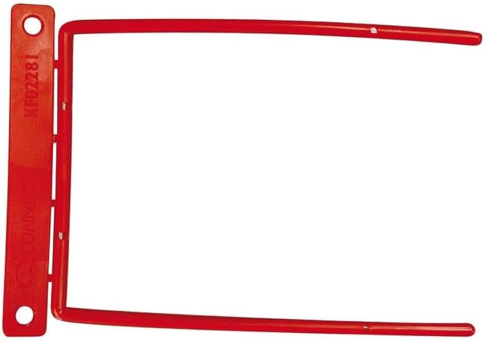 Q-Connect KF02281 Magi-Clip Archivbinder Archivclip Metallclip mit Plastikdeckleiste und Beschriftungsetikett|100er Pack|Farbe: Rot|D-Clip ideal Für 8cm Lochung|für Büro und Schule Zeitschrifte