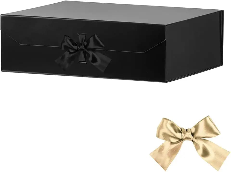 GooodGift 1 Pcs Black Extra Large Gift Box 19x16x6 Inches with Magnetic Lid
