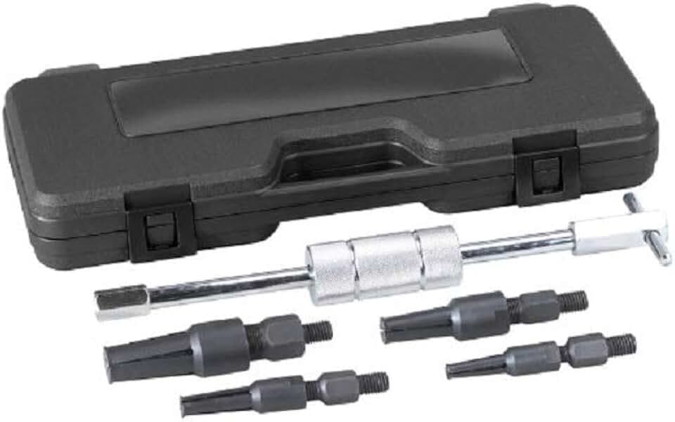 OTC 4581 Slide Hammer and Blind Hole Bearing Puller Set - Remove and Install Stubborn Drum Brake Hold-Down Springs on Cars, Light Trucks, SUVs, and Vans, Silver